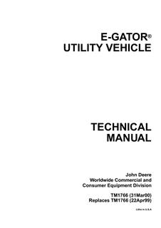 John Deere E-Gator Utility Vehicle Technical Manual — actual manual cover