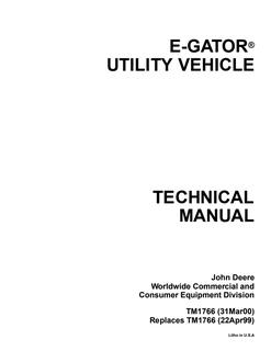 John Deere E-Gator Utility Vehicle Technical Manual TM1766 — actual manual cover