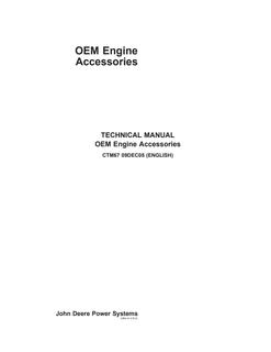 John Deere Engine Accessories OEM CTM67 — actual manual cover