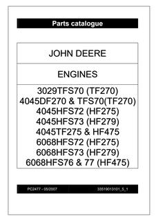 John Deere Engine Parts Catalog PC2477 — actual manual cover