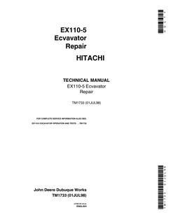 John Deere EX110-5 Excavator Repair technical manual TM1733 — actual manual cover