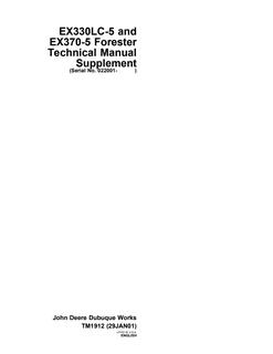 John Deere EX330LC-5, EX370-5 Forester Technical Manual Supplement TM1912 — actual manual cover
