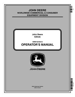 John Deere EZtrak Zero-turn mower Operator manual OMM162468 — actual manual cover