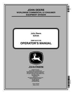 John Deere EZtrak Zero-turn mower Operator manual OMM162472 — actual manual cover