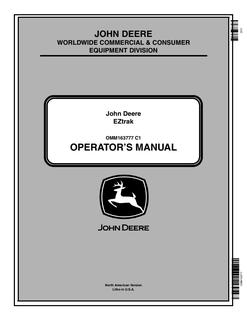 John Deere EZtrak Zero-turn mower Operator manual OMM163777 — actual manual cover