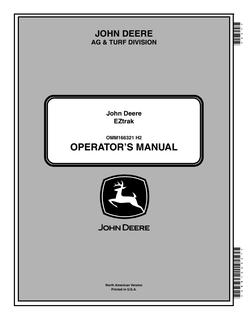 John Deere EZtrak Zero-turn mower Operator manual OMM166321 — actual manual cover