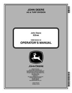 John Deere EZtrak Zero-turn mower Operator manual OMM166325 — actual manual cover