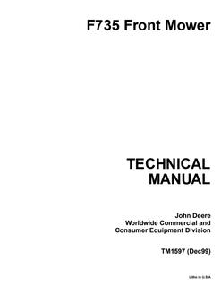 John Deere F735 Front mower Technical manual — actual manual cover