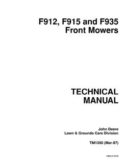 John Deere F912, F915, F935 Front mower Technical manual TM1350 — actual manual cover