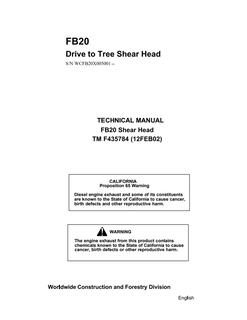 John Deere FB20 Felling head Technical manual TMF435784 — actual manual cover