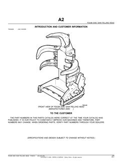 John Deere FD22B Felling head Parts catalog PC9512 — actual manual cover