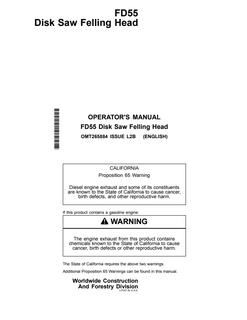 John Deere FD55 Felling head Operator manual OMT265884 — actual manual cover