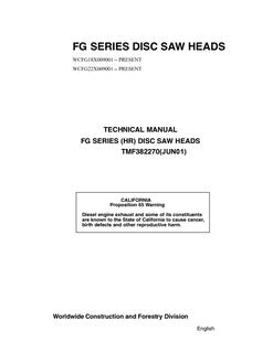 John Deere FG Series Disc Saw Head Technical Manual TMF382270 — actual manual cover