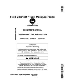 John Deere Field Connect Soil Moisture Probe Operator's Manual OMPFP19739 — actual manual cover