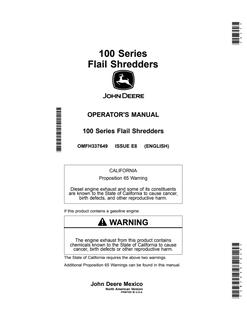 John Deere Flail Shredder Operator Manual OMFH337649 — actual manual cover