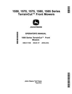 John Deere Front Mower Operator Manual OMUC17206 — actual manual cover