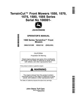 John Deere Front Mower Operator Manual OMUC33129E — actual manual cover