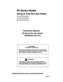 John Deere FS Series Disc Saw Head Technical Manual TMF382053 — actual manual cover