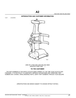 John Deere FS20 Felling head Parts catalog PC9126 — actual manual cover
