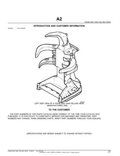 John Deere FS22B Disc Saw Felling Head, manufactured 2005 and later Felling head Parts catalog PC9513 — actual manual cover