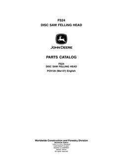 John Deere FS24 Felling head Parts catalog PC9128 — actual manual cover