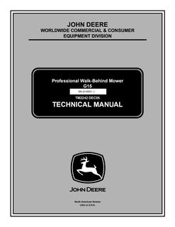 John Deere G15 Professional Walk-Behind Mower Technical Manual TM2242 — actual manual cover
