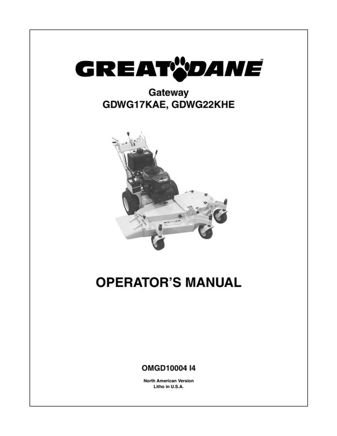 John Deere GDWG17KAE; GDWG22KHE Gateway Operator manual OMGD10004 — actual manual cover