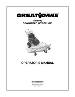 John Deere GDWG17KAE; GDWG22KHE Gateway Operator manual OMGD10004 — actual manual cover