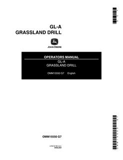 John Deere GL-A Grassland drill Operator manual OMM15550 — actual manual cover