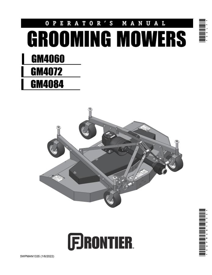 John Deere GM4060; GM4072; GM4084 Grooming mower Operator manual 5WPMAN1335 — actual manual cover