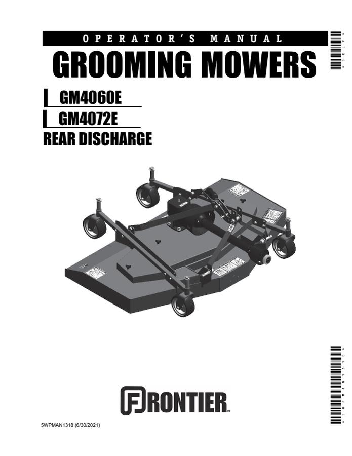 John Deere GM4060E; GM4072E Grooming mower Operator manual 5WPMAN1318 — actual manual cover