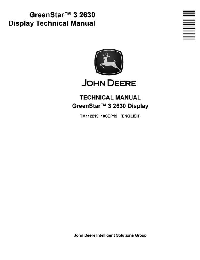 John Deere GreenStar 3 2630 Display Technical Manual TM112219 — actual manual cover