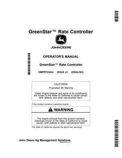 John Deere GreenStar Rate Controller Rate controller Operator manual OMPFP23424 — actual manual cover