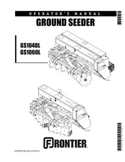 John Deere GS1048L; GS1060L Ground seeder Operator manual 5WPMAN1285 — actual manual cover