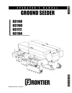 John Deere GS1148; GS1160; GS1172; GS1184 Ground seeder Operator manual 5WPMAN1236 — actual manual cover