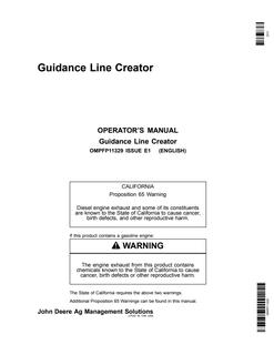 John Deere Guidance Line Creator Guidance system Operator manual OMPFP11329 — actual manual cover