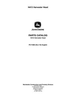 John Deere H413 Harvester head Parts catalog PC11089 — actual manual cover