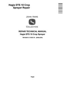 John Deere Hagie DTS 10 Crop Sprayer Repair Technical Manual TM149419 — actual manual cover