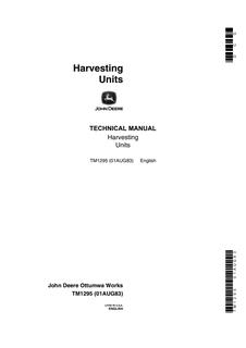 John Deere Harvesting Units Technical Manual — actual manual cover