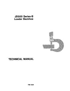 John Deere JD500 Series-B Loader Backhoe Technical Manual TM1024 — actual manual cover