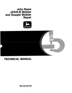 John Deere JD540-B Grapple skidder Repair technical manual TM1139 — actual manual cover