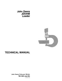 John Deere JD544B Loader Technical Manual TM1094 — actual manual cover