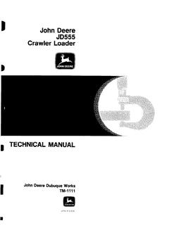 John Deere JD555 Crawler Loader Technical Manual TM1111 — actual manual cover