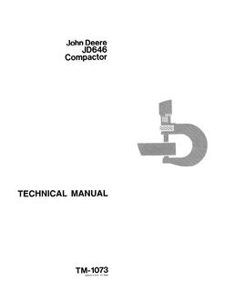 John Deere JD646 Compactor Technical Manual TM1073 — actual manual cover