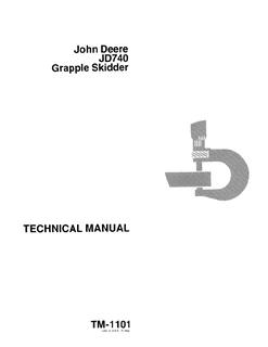 John Deere JD740 Grapple skidder Technical manual TM1101 — actual manual cover