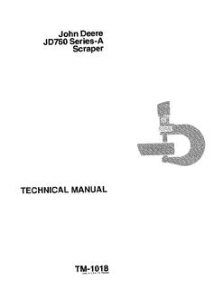 John Deere JD760 Series-A Scraper Technical manual — actual manual cover