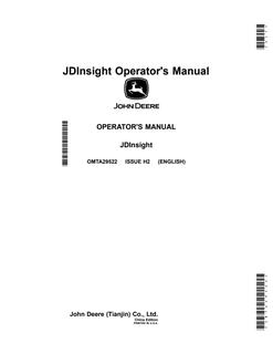 John Deere JDInsight Operator's Manual OMTA29522 — actual manual cover