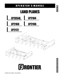 John Deere LP2054L; LP2160; LP2184; LP2196; LP2172 Land plane Operator manual 5TITE511247 — actual manual cover
