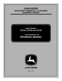 John Deere LTR155, LTR166, LTR180 Lawn Tractor Technical Manual OMTM1768 — actual manual cover