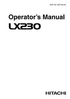 John Deere LX230 Loader Operator manual OMT196108 — actual manual cover